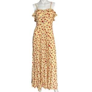 floral embroidered maxi dress forever 21 Nude with White Lace- Size S The Saved Collection Satin maxi dress featuring an allover floral print Forever 21 Floral Dresses for